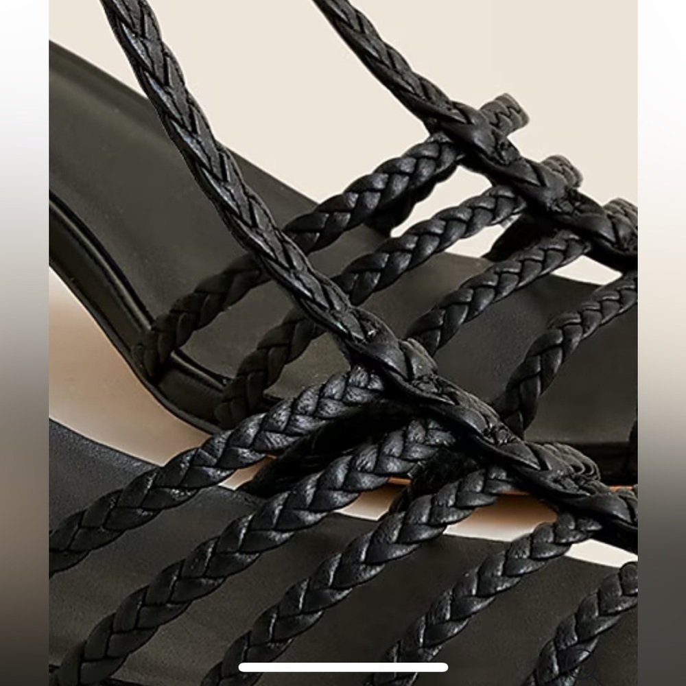 J. Crew Shay braided-strap block-heel sandals in leather. Top rated 5 ⭐️ - Picture 2 of 14